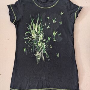 Black T-Shirt Hot Topics  Green Fairy Design